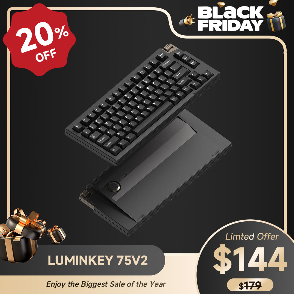 LUMINKEY75 V2 Tri-Mode Custom Mechanical Keyboard - Carbon Black