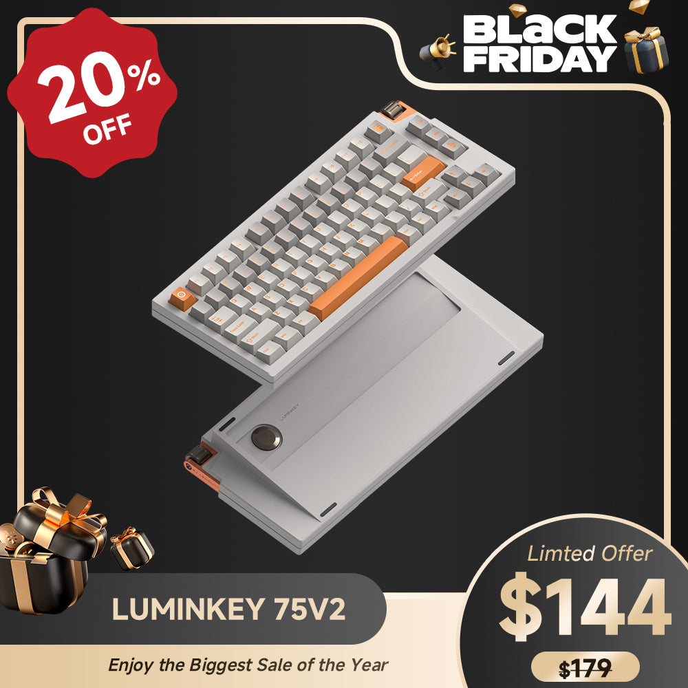 LUMINKEY75 V2 Tri-Mode Custom Mechanical Keyboard Warm Orange-White