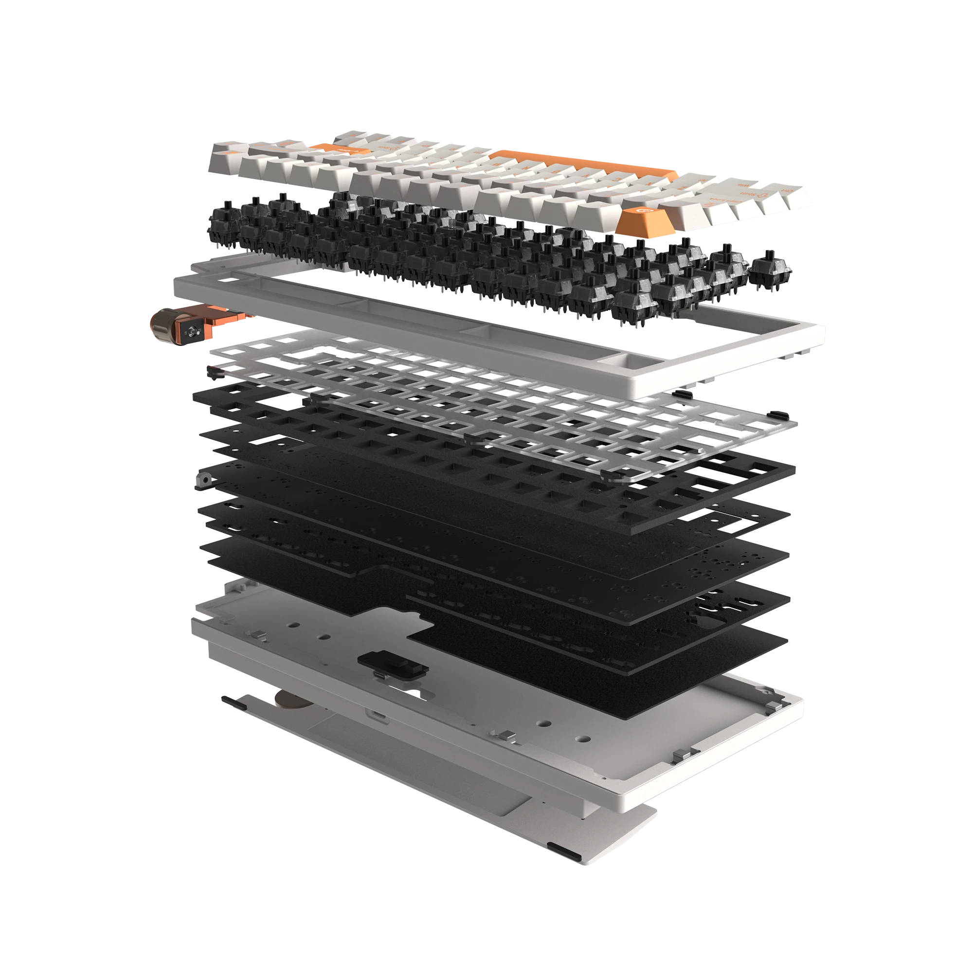 LUMINKEY75 V2 Tri-Mode Custom Mechanical Keyboard Warm Orange-White