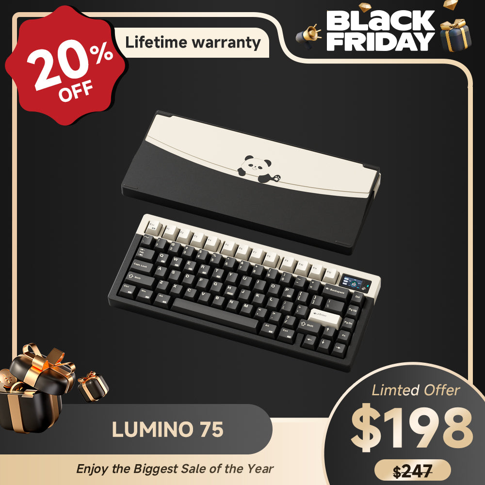 LUMINO75 75% Layout Hot-swappable Custom Mechanical Keyboard-black