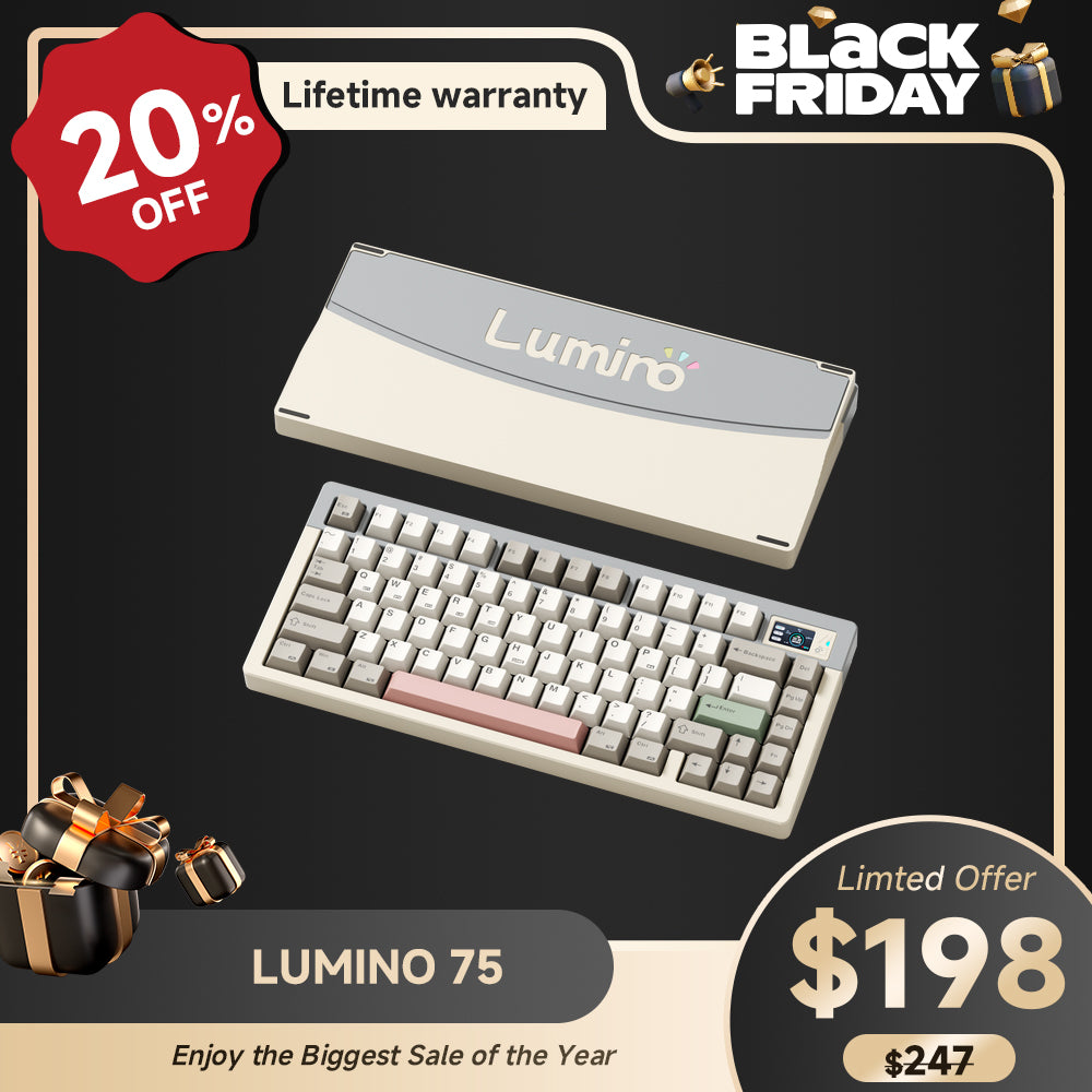 LUMINO75 75% Layout Hot-swappable Custom Mechanical Keyboard-grey