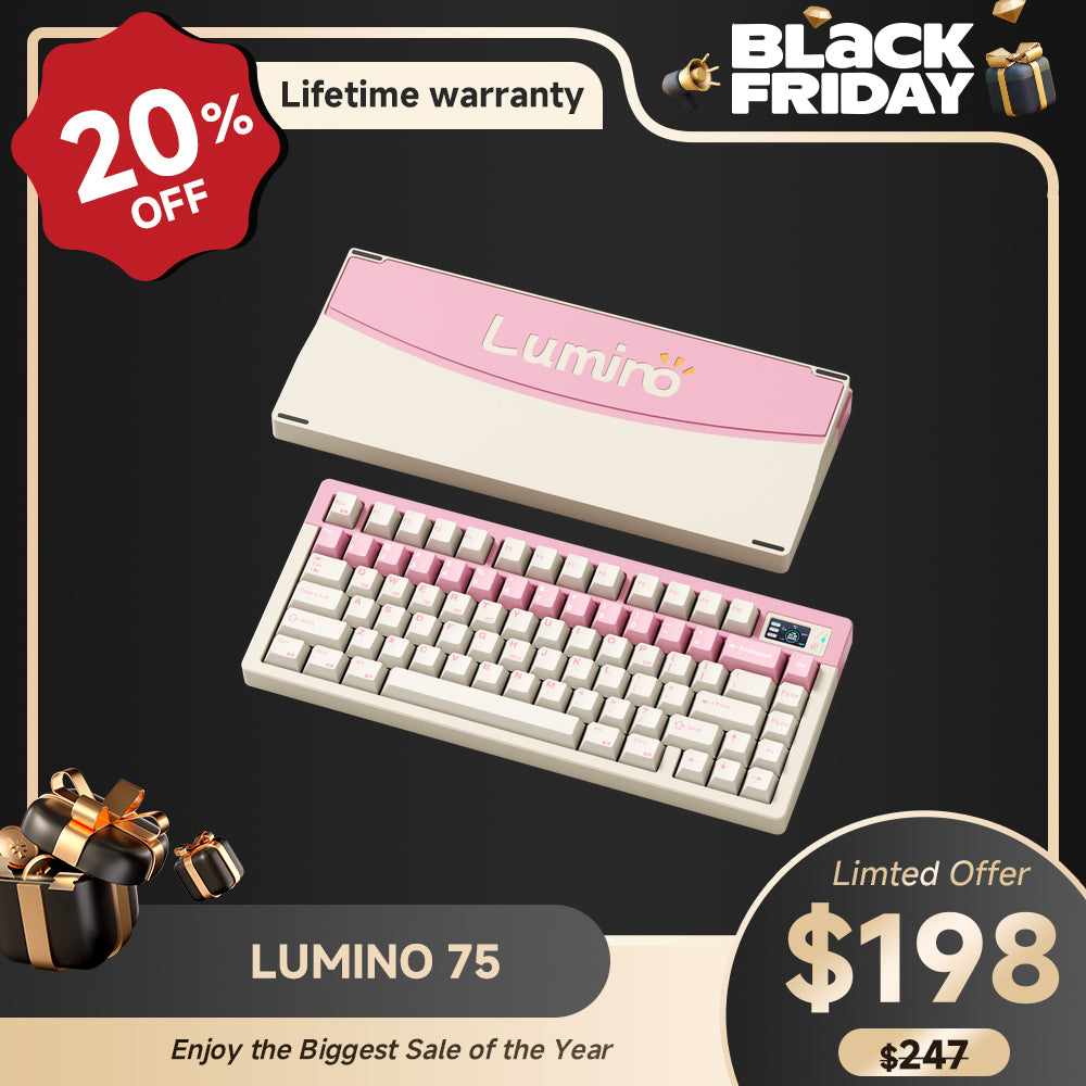 LUMINO75 75% Layout Hot-swappable Custom Mechanical Keyboard-pink