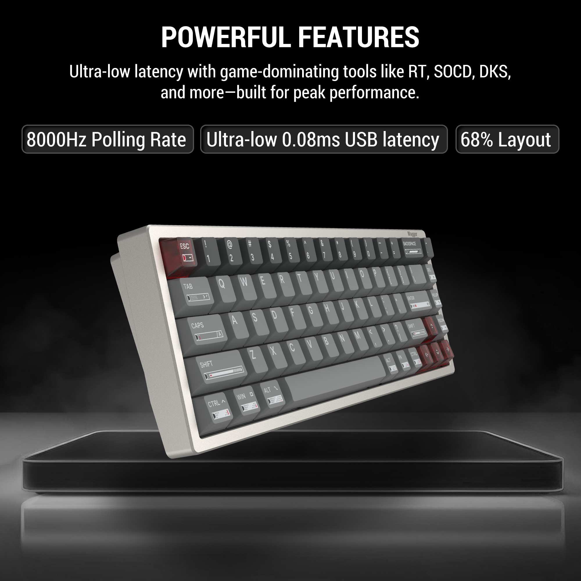 Magger68 Performance HE Magnetic Gaming Keyboard Ano-Champagne Gold