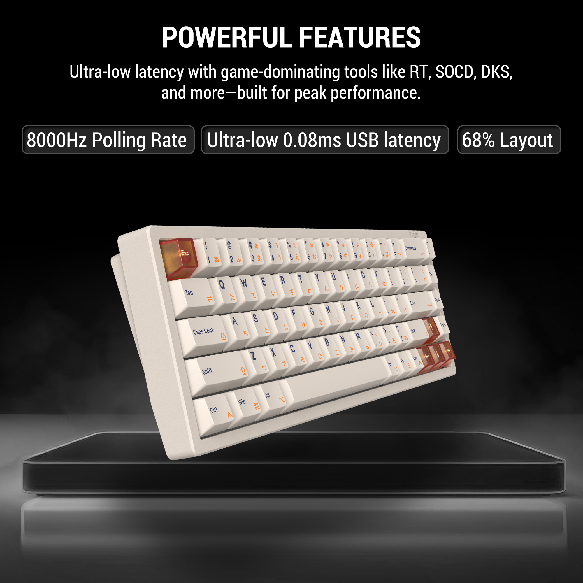 Magger68 Performance HE Magnetic Gaming Keyboard E-Milky White