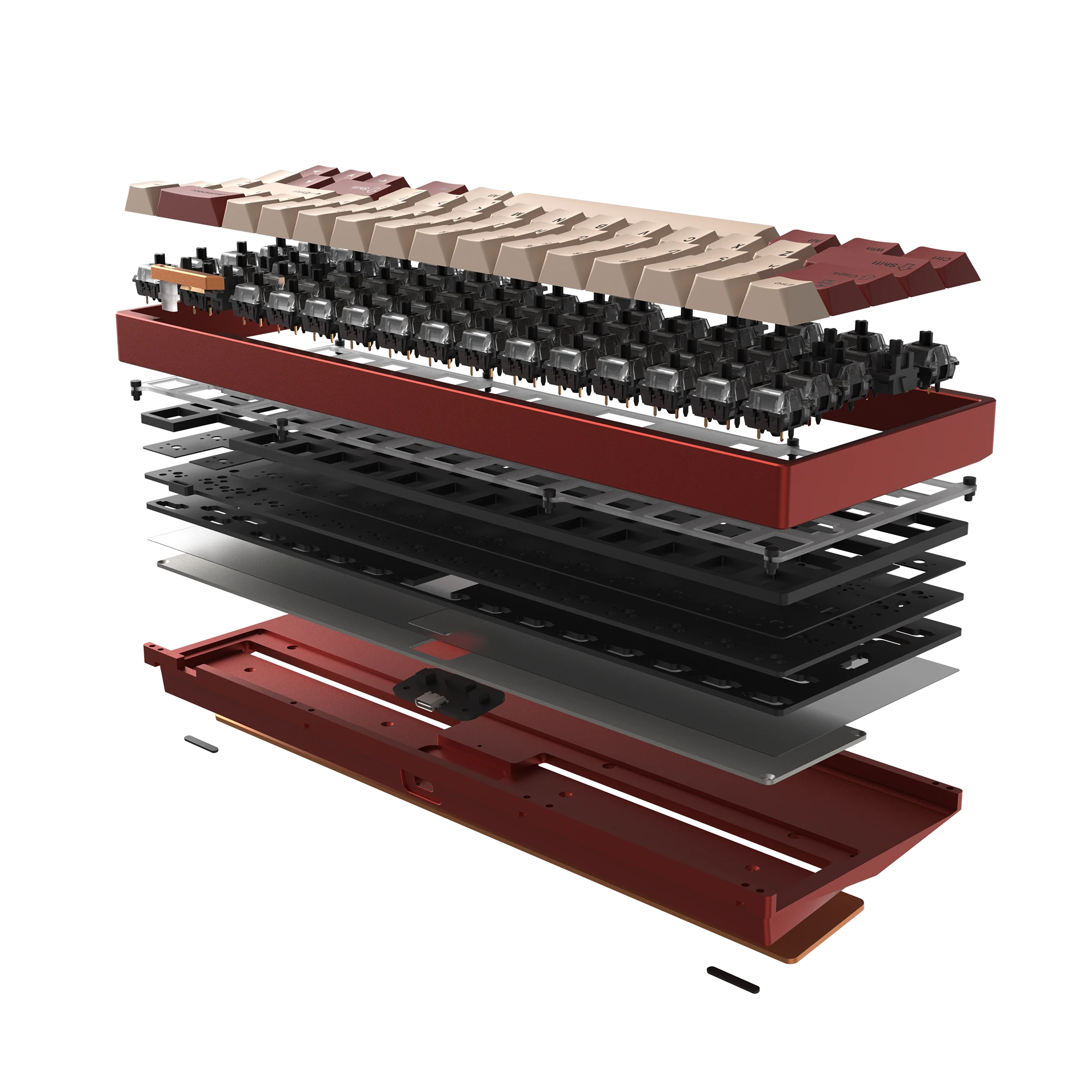 LUMINKEY65 Hot-Swappable 65% Custom Mechanical Keyboard-ano red.3