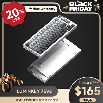 LUMINKEY75 V2 Tri-Mode Custom Mechanical Keyboard-silver