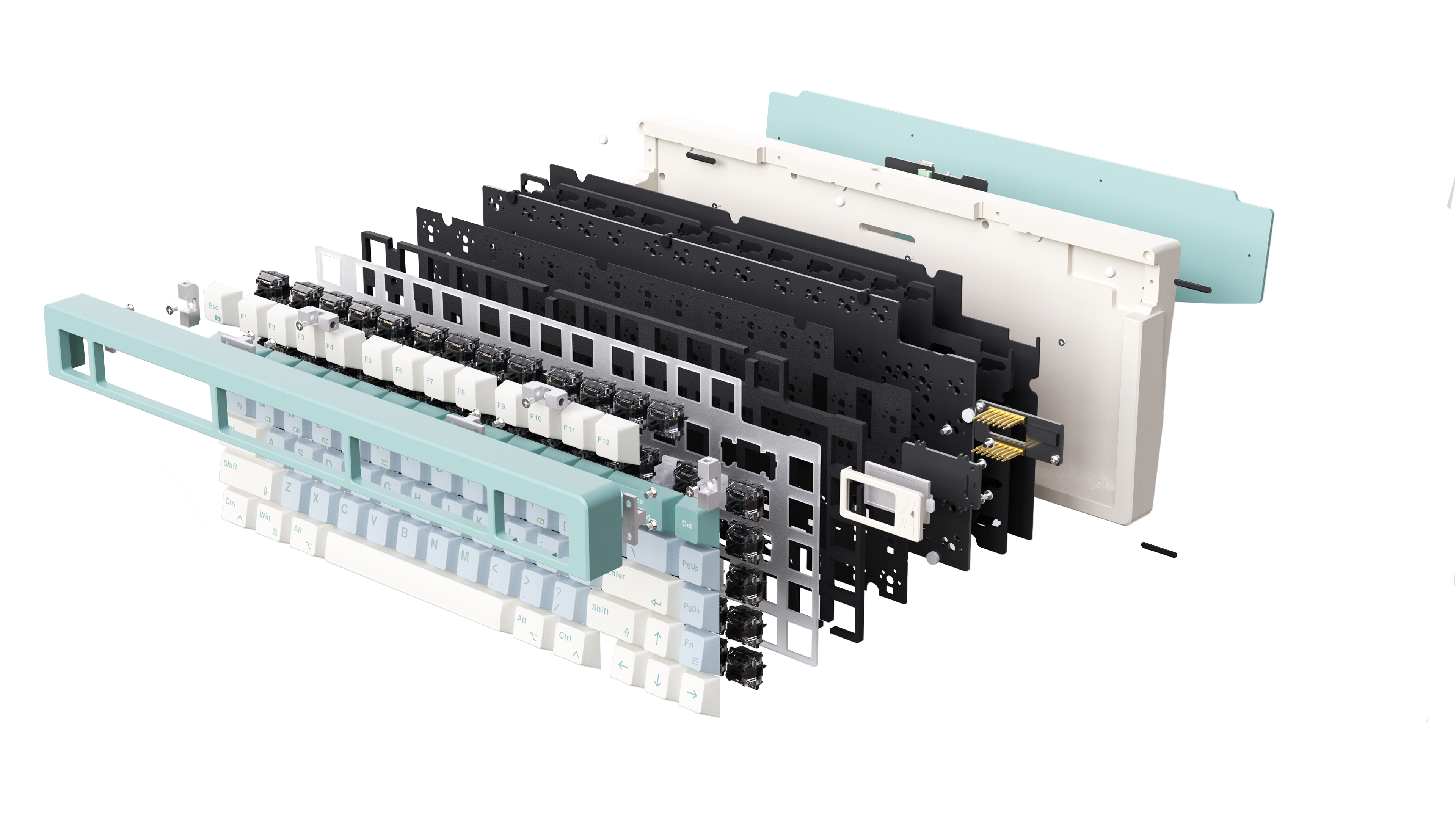 LUMINO75 75% Layout Hot-swappable Custom Mechanical Keyboard-Mint Breeze