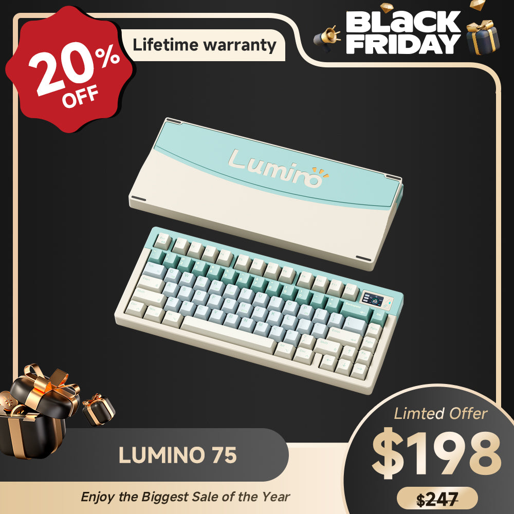 LUMINO75 75% Layout Hot-swappable Custom Mechanical Keyboard-green