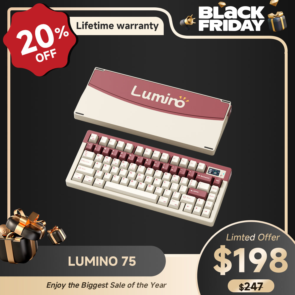 LUMINO75 75% Layout Hot-swappable Custom Mechanical Keyboard-red