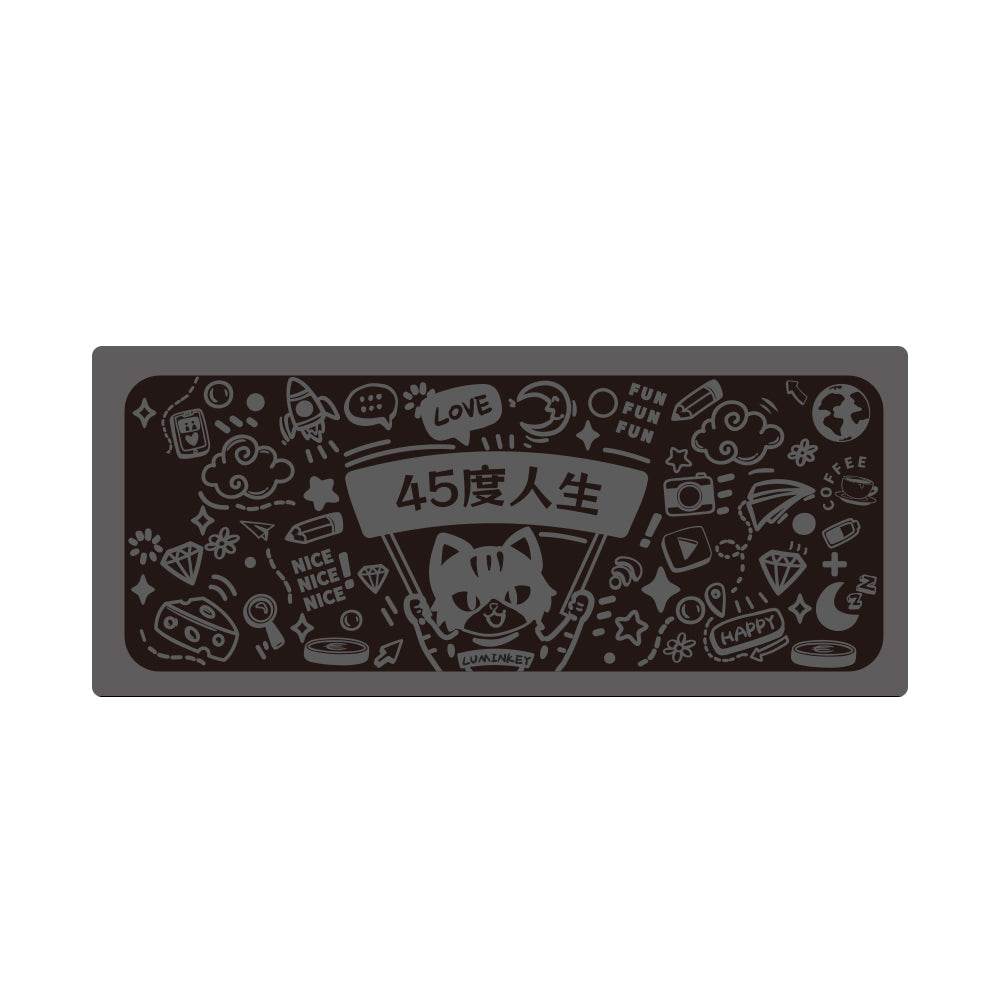LUMINKEY Desk kit - Meow Graffiti Desk Mat & Walnut Wood Palm Rest - LUMINKEY