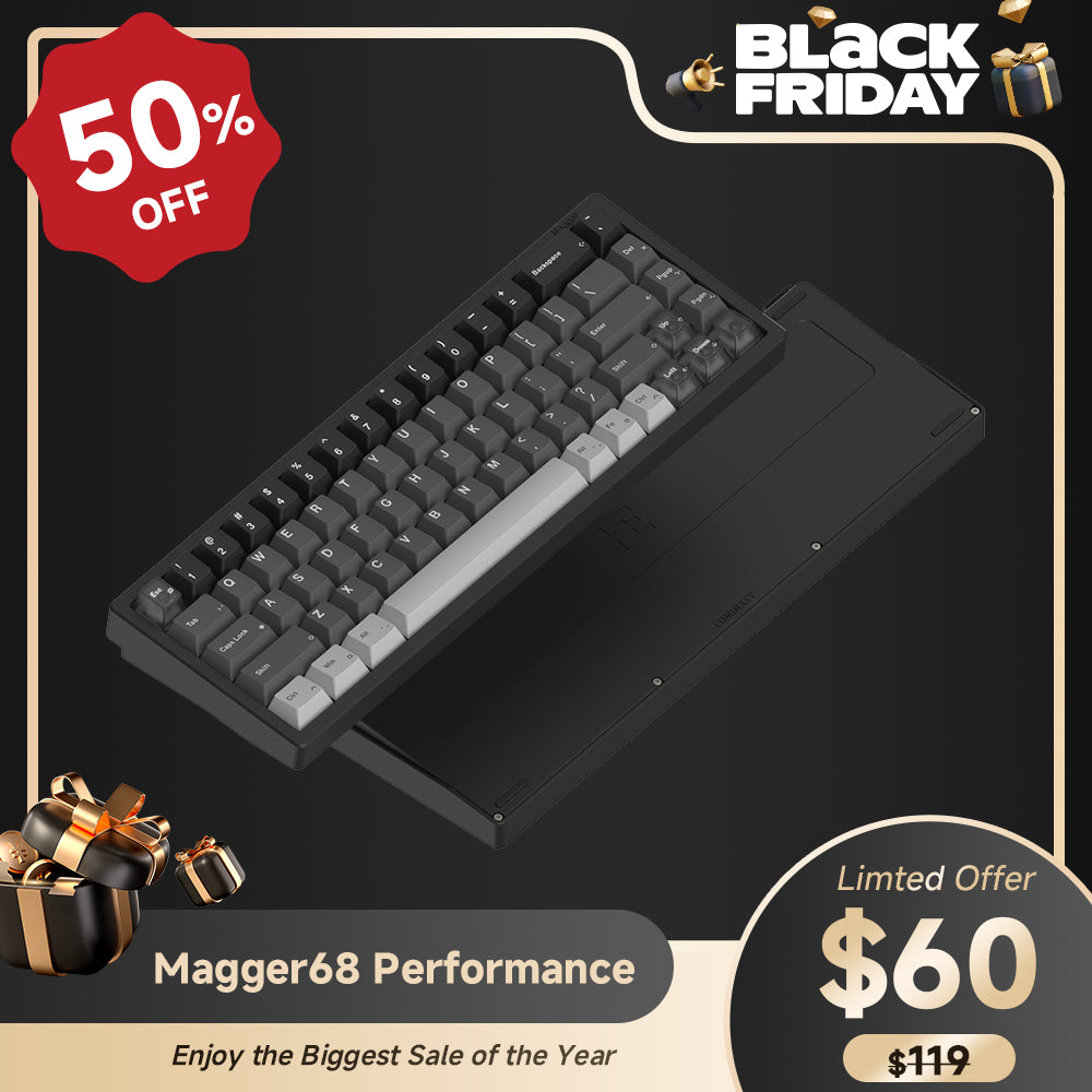 26まで限定価格 LUMINKEY Magger 68 HE Black Magger68 Performance HE Magnetic Gaming Keyboard Ano-Black